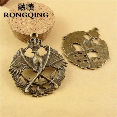RONGQING 55*50MM Hollow Bird Charms 20pcs/lot Eagle Pendants Handmade Accessories DIY Encantos Joyeria