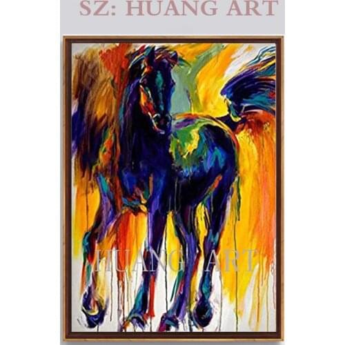 Hand-painted oil painting abstract painting color pattern of horse modern animal art mural art painting hall corridor club