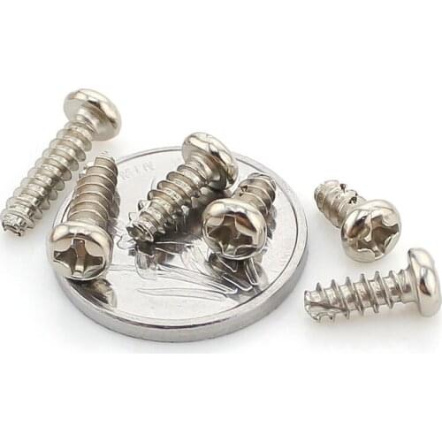 100PCS-M3*5/6/8/10/12/16 B-type Tail Self-tapping / Round Head Cross Tail Self-attack / Slotted Tapping Screws
