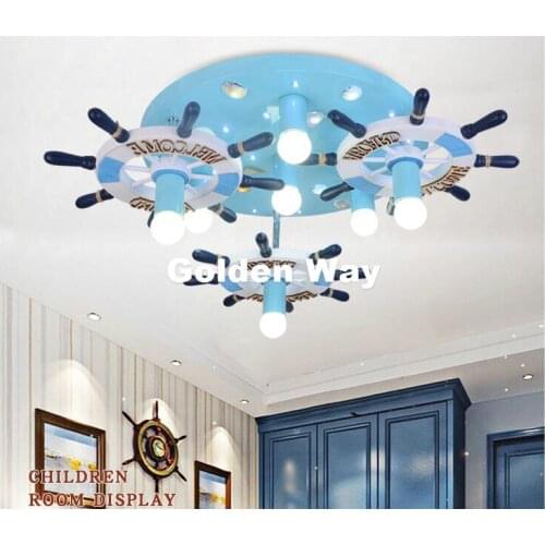 Modern Decorative Children Lights Children Ceiling Lamp Blue Color Decora Lamp L70cm E27 AC 110V 220V Remote Controller Included