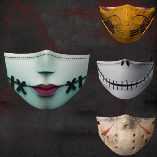Halloween Carnival Party Scary Face Mask Funny for Women Adult Christmas The Nightmare Before Cosplay Fancy 3D Printed Masks