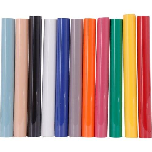 SUNICE 11Colors/pack Flock Heat Transfer Vinyl PU Heat Press Film vinyl 21cmx30cm Iron on Clothing T-shirt Heat Press