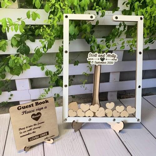 Wedding Guest Book Drop Box - Guest Book Frame - Wedding Guestbook Alternative - Drop Heart Guestbook - Guest Book Heart