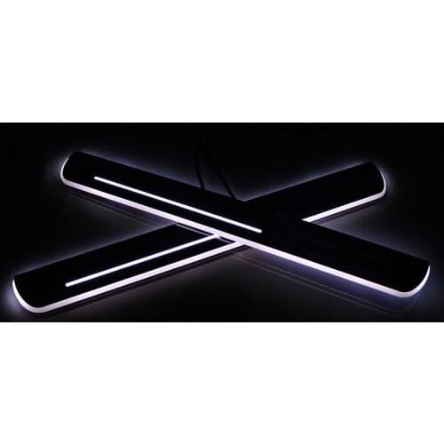 SNCN LED Car Scuff Plate Trim Pedal Door Sill Pathway Moving Welcome Light For Peugeot 2008 2014 2015 2016 2017 Accessories
