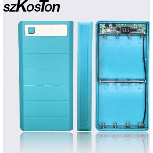 Type C input 2 USB Port Portable DIY 8x18650 Power Bank Battery Box Case Shell Battery Holder Display Powerbank Color Random