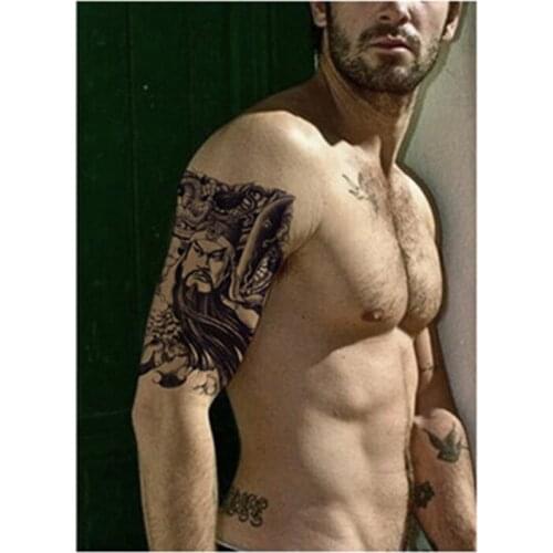 5PCS/lot Temporary Tattoo Sticker Large Fake Shoulder Body Arm Black 21CM Tattoo Strong Man Fashion