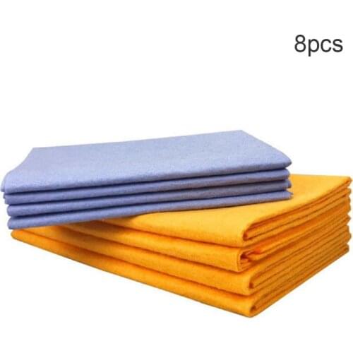 8PC Cleaning Cloth Reusable Cleaning Cloth For Wipe Table Non-stick Oil Cloth Microfiber Wiping Cloth Household Kitchen Supplies