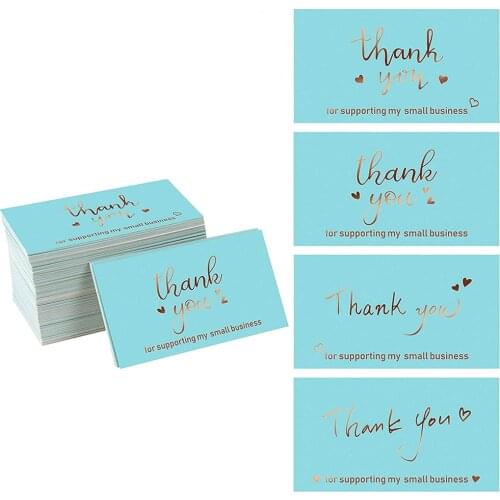 10-50Pcs Mini Gold Embossed Thank you Card Valentine Happy Birthday Christmas Party Wedding Invitation Letter Greeting Cards