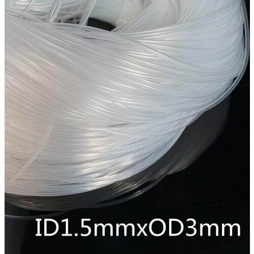 100M Transparent Flexible Silicone Tube ID 1.5 x 3mm OD Food Grade Non-toxic Drink Water Rubber Hose Milk Beer Soft Pipe Connect