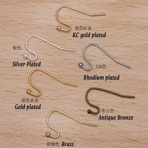 1000pcs Round head simple pure copper ear hook earring hooks earring findings jewelry accessores