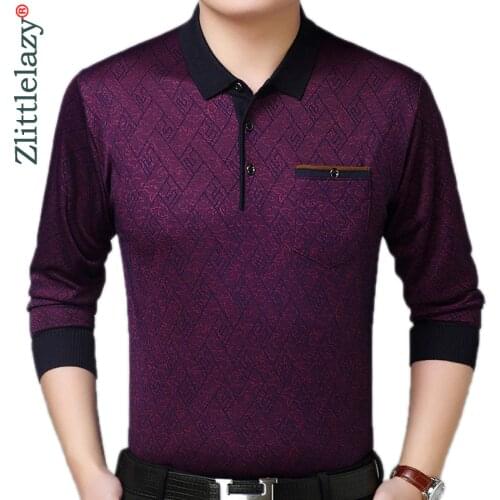 2020 Brand Casual Pocket Fitness Long Sleeve Polo Shirt Men Poloshirt Jersey Argyle Mens Polos Tee Shirts Dress Fashions 93002