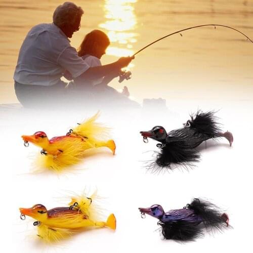 ALLBLUE 3D STUPID DUCK Topwater Fishing Lure Floating Artificial Bait Plopping and Splashing Feet Hard Fishing Tackle Geer