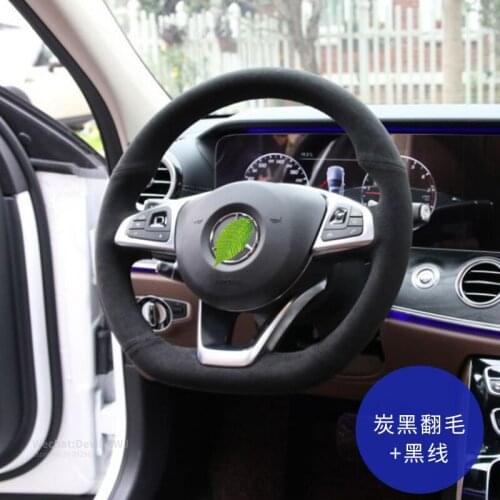 Car Steering Wheel Cover For Mercedes-Benz A B A35 A45 E63 G63 C6 CLS53 E53 GLS GLE A 180 A 200 A 260 Suede Leather Car Interior