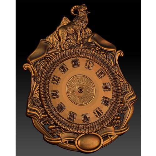 Digital file in STL format clock for CNC 3D relief carving engraving C36-24