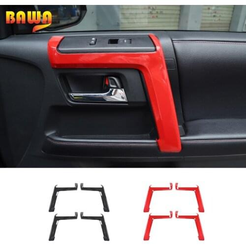 BAWA Car Interior Door Handle Decoration Cover Stickers for Toyota 4Runner 2010+ Car Accessories