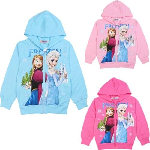 Kids Jackets for Girls Cartoon Elsa Princess Little Girls Clothing Toddler Girl Hooded Jacket Sport Pink Jacket Girls Coats