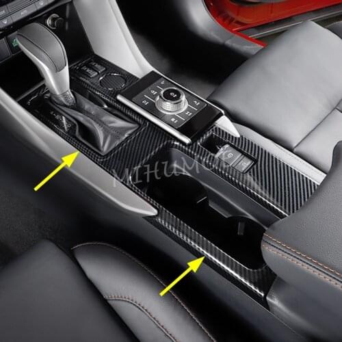 For Mitsubishi Eclipse Cross w/ EPB 2018 2019 2020 Interior Dashboard Gear Shift Cup Holder Panel Cover Carbon Fiber Overlay