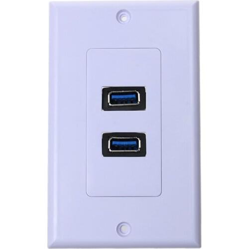 Dual Port USB 3.0 Wall Plate Charger Outlet Socket Adapter Receptacle Dock