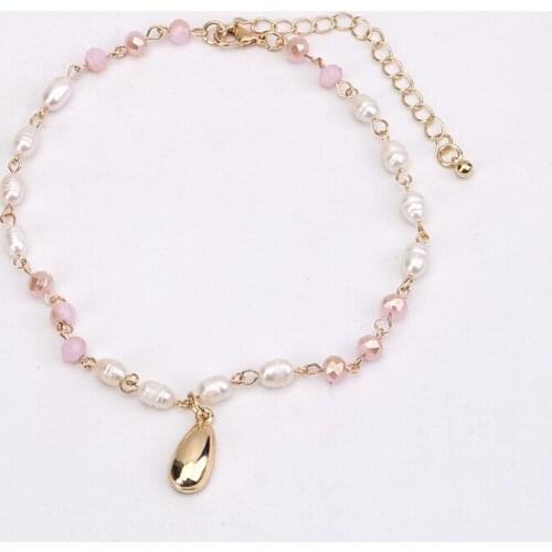 European And American Three-Piece Necklace Natural Baroque Pearl Acrylic Beads Summer Beach Multi-Layer Bracelet