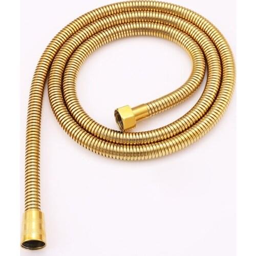 FLEXIBLE SHOWER HOSE ALL METAL 200CM PVD gold hose 78.7 inch long 2m Shower Head Steel Hand Held Bathroom Shower Hose