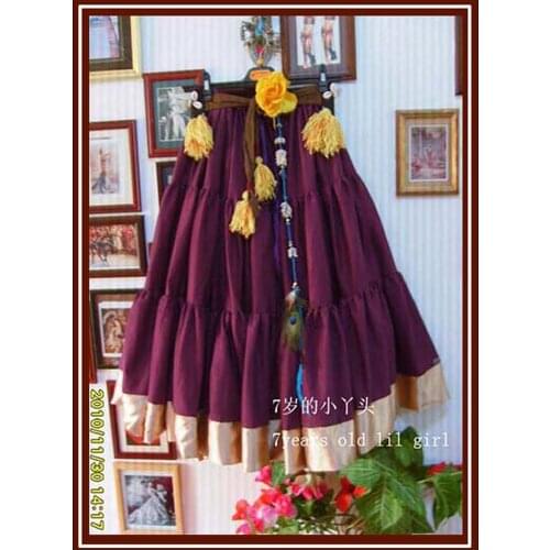 Cotton 3Tiered 12Yards Ats Gypsy Tribal Belly Dance Skirt With Border EG13