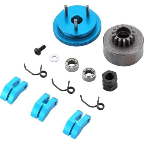RC Clutch Bell 14T Gear Flywheel Assembly 1/8 RC Car Bearing Clutch Bell Shoes Nut Springs Parts Accessories