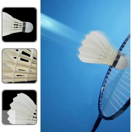 Compact 12Pcs/Barrel Solid Lightweight Badminton Shuttlecocks Not Easy to Break for Training