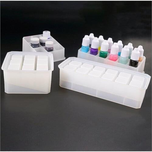 Jewelry Box Lipstick Storage Box Silicone Mold 9Grids12 Grids DIY Crystal Epoxy Lipstick Holder Resin Making Tools