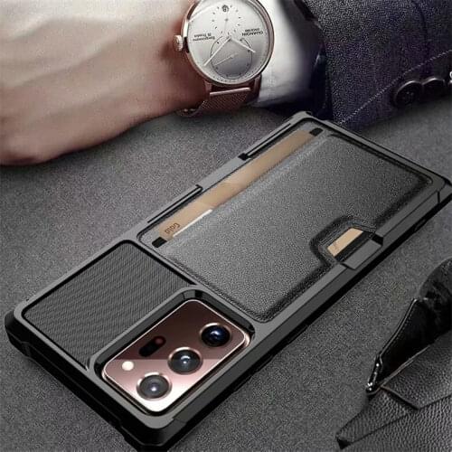 Non-Fingerprint Leather TPU Cover Case for Samsung Galaxy S21 FE S 21 Ultra S20 Plus A52 A72 A12 5G Note 20 S10 Card Holder Bag