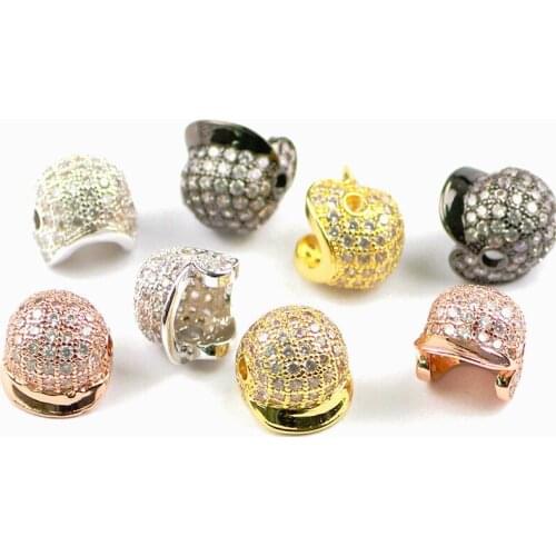 RBFHYER Plating Copper Gold Baseball Cap Loose Beads For Jewelry Earring Necklace Bracelet Making DIY Spacer Metal Accessories