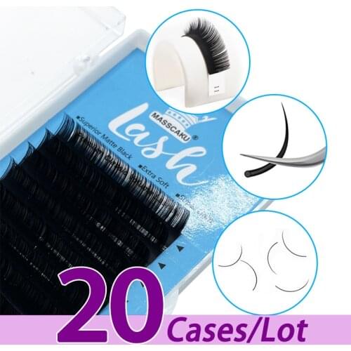 20case/lot Hot sell individual faux mink lash extensions custom own brand premium 8-20mm silk matte eye lash extensions