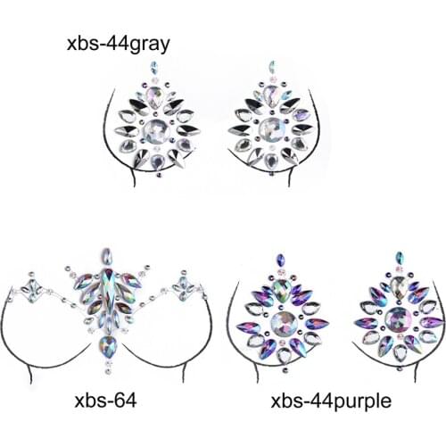 Crystal Nipple Stickers Women Bra Breast Pasties Adhesive Stickers Body Paint Accessories