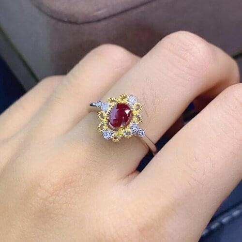 New Arrival Natural and Real Natural And Real Ruby Ring Free shipping 925 sterling silver Fine jewelry Ruby Ring