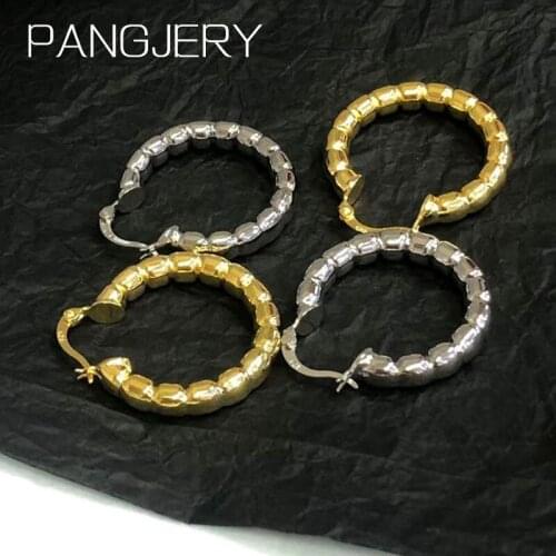 PANGJERY Prevent Allergy 925 Sterling Silver Hoop Earrings for Women INS Fashion Exaggerated Big Circle Party Jewelry Gifts