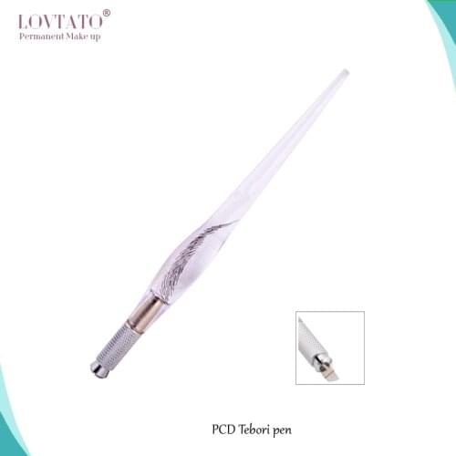 Pcd Manual Tattoo Pens Transparent Microblading Pen Eyebrow Tattoos Machines Tebori Permanent Makeup With 2pcs Needle Blades 3d