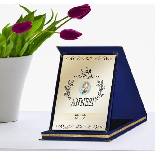 Personalized Mother Of The Year 'S Best Navy Blue Plaque Award-1