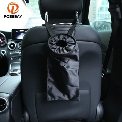 POSSBAY Waterproof Travel Storage Hanging Organizer Car Trash Bag Seat Back Hanging Garbage Bin Trash Bag Auto Accessories