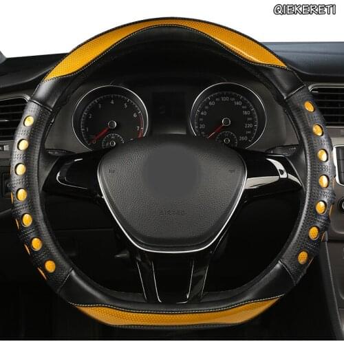QIEKERETI Microfiber Leather Car Steering Wheel Cover For Mitsubishi ASX Outlander Lancer Pajero L200 Mirage Triton Attrage