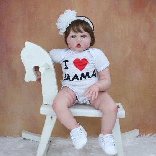 60 CM New Hand-Detailed 3D Paint Skin Silicone Reborn Baby Princess Toddler Doll Toy For Girl Realistic Visable Veins Bebe