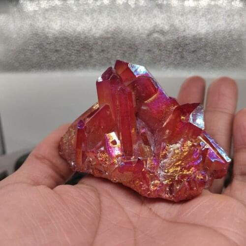 80-90g rare and beautiful red flame ring quartz crystal cluster specimen wedding decoration aquarium