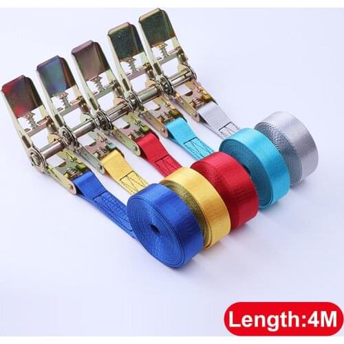 4 Meter Car Motorcycle Cargo Strap Tension Rope Tie Down Strap Strong Ratchet Belt for Luggage Bag Lashing Rope elastic bands