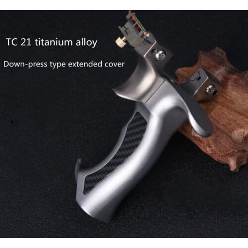New Slingshot Hunting Tc21 Titanium Alloy Slingshot With Powerful Flat Rubber Band Precision Slingshot Outdoor Sports Catapult