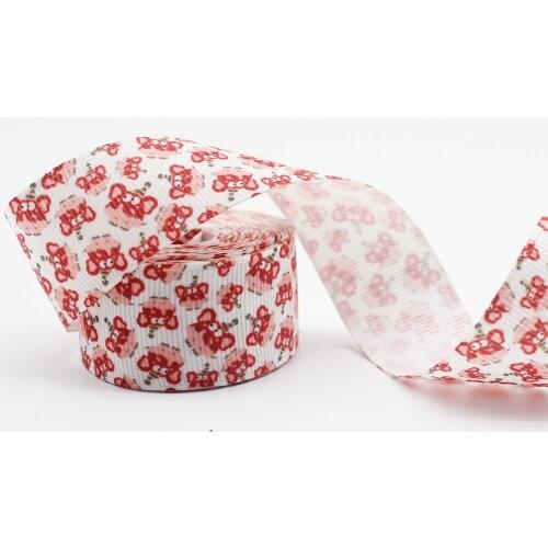 Pink Like Cartoon Pattern Printed Grosgrain Ribbon 1'' Design Customized ​Logo for Hair Bows Sewing DIY Handmade Materials