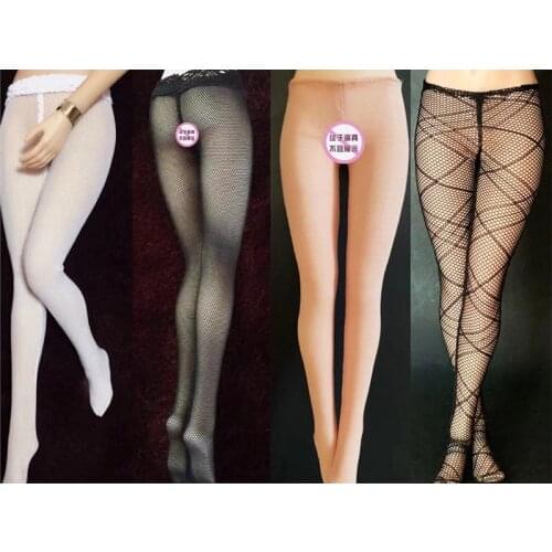 Handmade 1/6 Scale Female Soldier Pantyhose Silk Stockings Black Clothing for 12inch TBLeague PH Doll Body