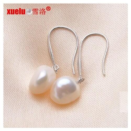 XUELUO 925 Sterling Silver Fashion Earrings Jewelry Natural Baroque Freshwater Pearl Earrings