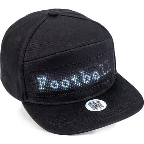 Cool 12*48 Bluetooth Led Sign Hat hip hop street dance party parade sunscreen hiking night running fishing cap gif