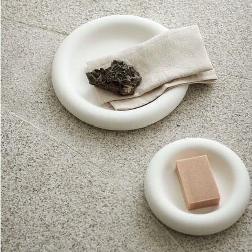 Terrazzo Tray Mold 17cm Aesthetics Concrete Tray Silicone Mold Round Cement Soap Dish Storage Clay Mold