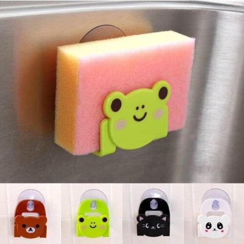 4Color Kitchen Suction Cup Sink Drain Rack Sponge Storage Holder Kitchen Sink Soap Drain Plastic Rack Bathroom Accessories