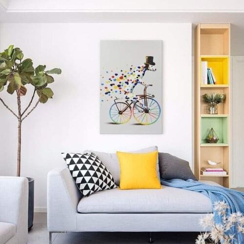 Modern Colorful Animals Canvas Painting Cartoon Dog Wall Art Picture for Living Room Home Decoration Cuadros No Frame Gift