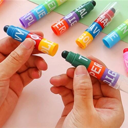 Stitching Solid Highlighter 6-Color Bullet Retro Color Key Line Highlighter Note Pen Fluorescent Color Graffiti Pen